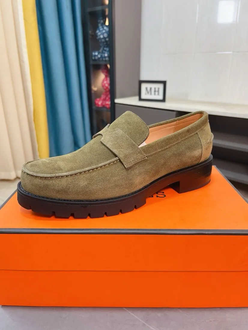 Men's shoes 💰458🌹🌹Niuli "HERMES" Hermès business leather shoes, original factory configuration, original imported frosted cowhide upper + luxury hardware logo + fully imported original customized cowhide lining, sole: rubber wear-resistant outsole, difficult craftsmanship, original factory follow-up goods, 🔍🔍high quality code number: 38-44 45 can be customized
